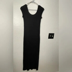 Y2K Windsor Black Maxi Dress Large with Side Slits